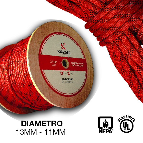 KORDES Cuerda De 11Mm X 120 Mts Con Acople Incluye Gancho
